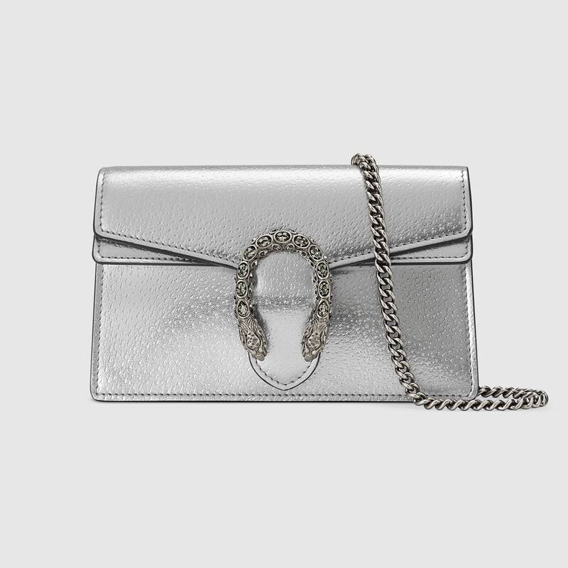 Gucci Dionysus Leather Super Mini Bag Shoulder Bag 476432 Silver